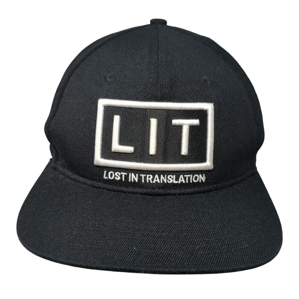 Lost In Translation Snapback Cap Black One Size Adjustable Embroidered 6 Panel